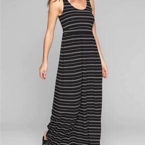 Lush Monochrome Striped Maxi Dress